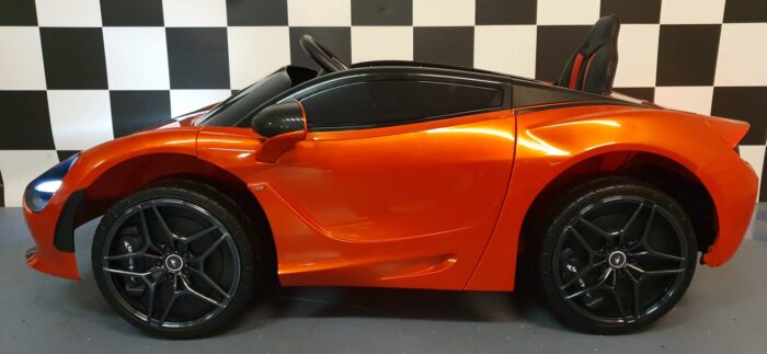 Kinder auto Mclaren metallic oranje