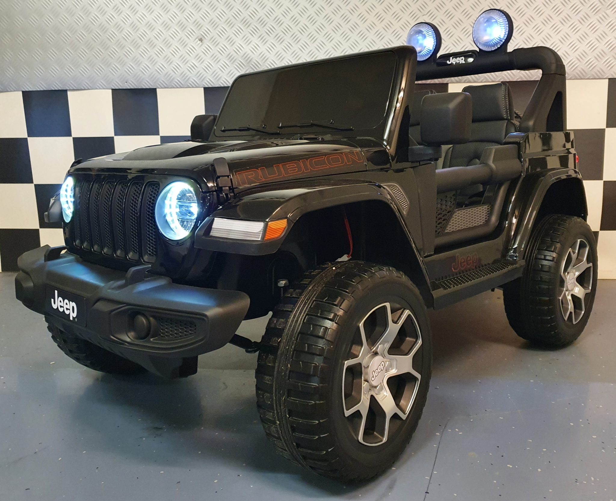 Jeep Wrangler accu kinderauto 12 volt 4 wheel drive RC en soft start