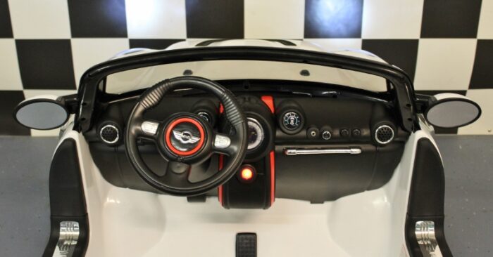 12 volt 2 persoons Mini Cooper accu auto wit met afstandbediening