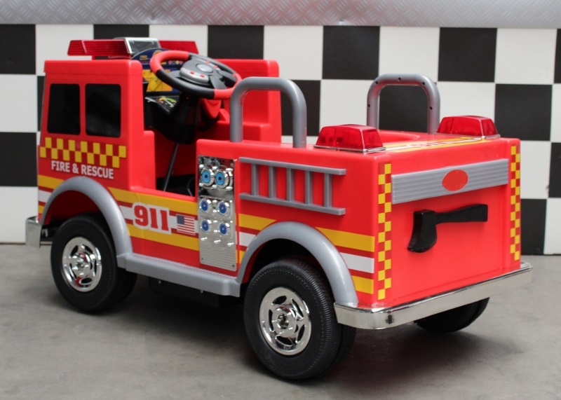 Brandweer kinderauto speelgoedauto 12 volt met zwaailicht