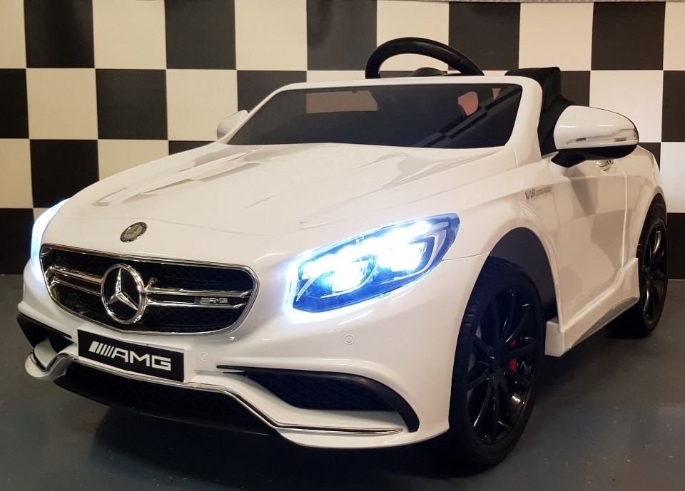 Mercedes S63 AMG elektrische kinderauto wit 2.4G 12V