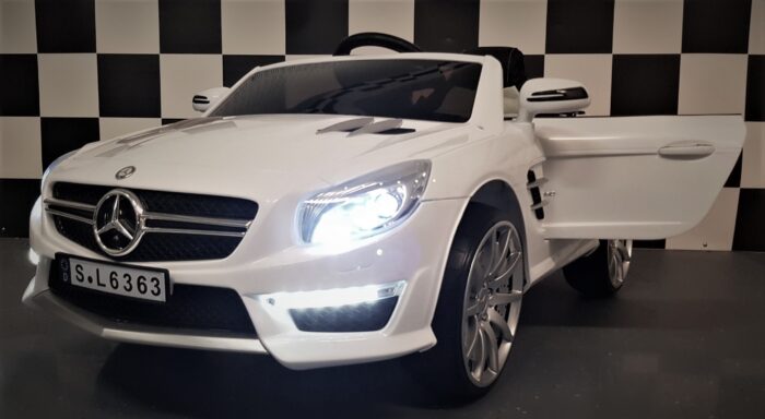 Mercedes Benz SL63 elektrische kinderauto wit