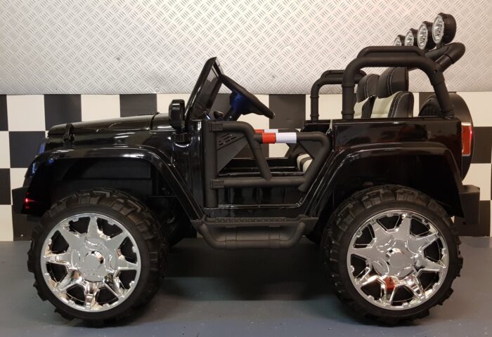 Metallic zwart 2 persoon kinderjeep 2x12V accu en 2.4G RC