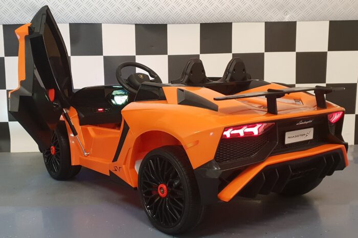 Lamborghini Roadster elektrische kinderauto oranje