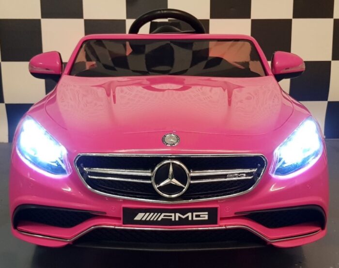 Roze Mercedes S63 elektrische kinderauto 12 volt