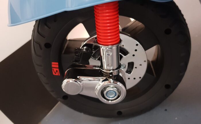 Blauwe Vespa accu scooter
